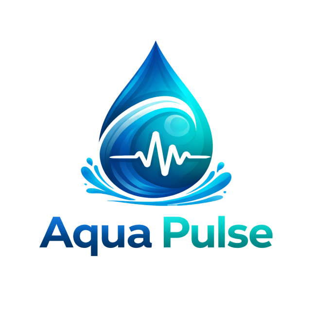 AquaPulse water drop and pulse logo